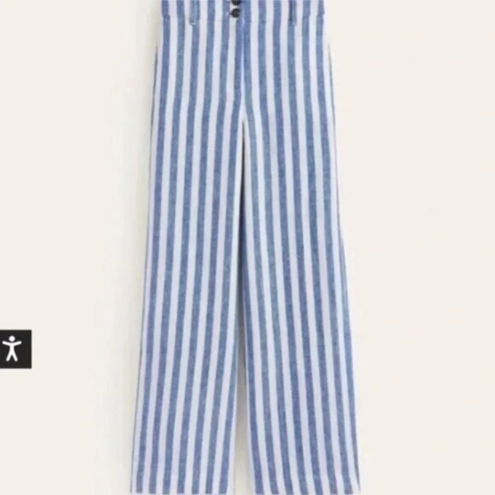 Boden Women's Blue and White Striped Pants - Size 20 - 22L - Picture 3 of 9